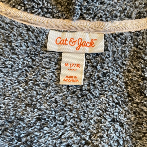 Girls Cat & Jack Gray Bear Hoodie Size M (7-8) - Picture 3 of 5